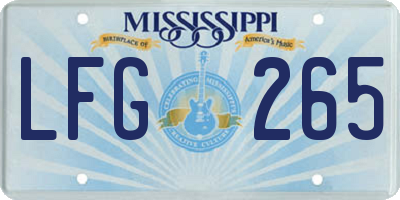 MS license plate LFG265