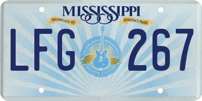 MS license plate LFG267