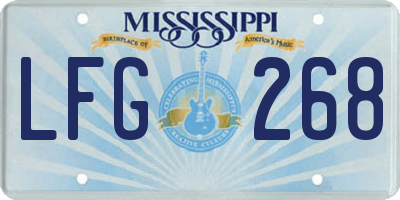 MS license plate LFG268