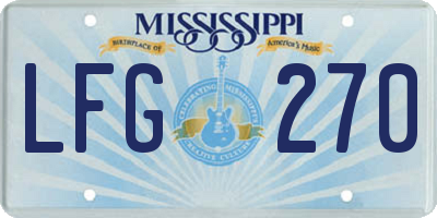 MS license plate LFG270