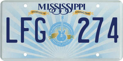 MS license plate LFG274