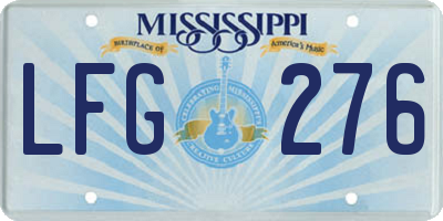 MS license plate LFG276