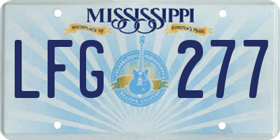MS license plate LFG277