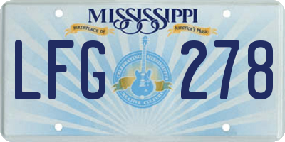 MS license plate LFG278