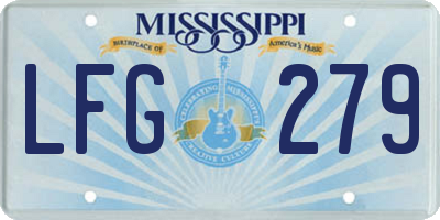 MS license plate LFG279