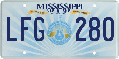 MS license plate LFG280