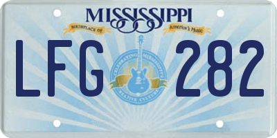MS license plate LFG282
