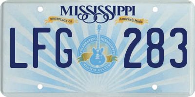 MS license plate LFG283