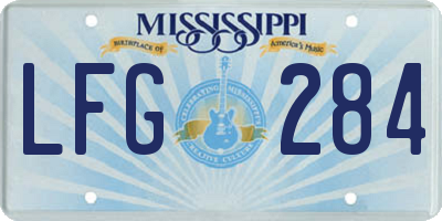 MS license plate LFG284