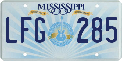 MS license plate LFG285