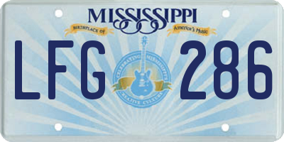 MS license plate LFG286