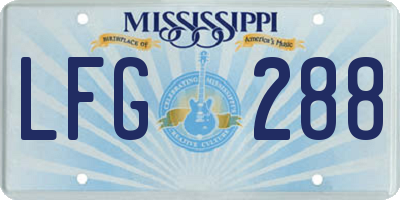MS license plate LFG288