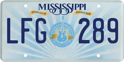 MS license plate LFG289