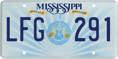 MS license plate LFG291