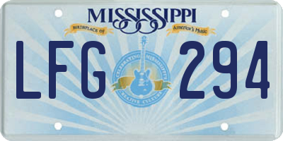 MS license plate LFG294