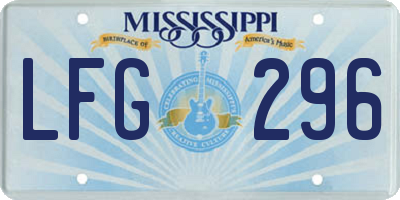 MS license plate LFG296