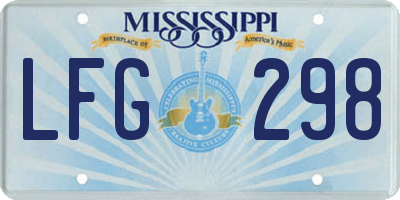 MS license plate LFG298