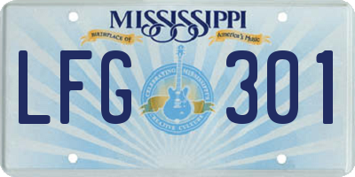 MS license plate LFG301
