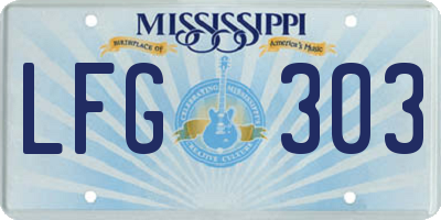 MS license plate LFG303