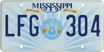 MS license plate LFG304