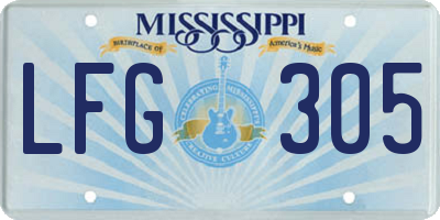 MS license plate LFG305