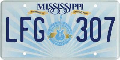 MS license plate LFG307