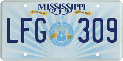 MS license plate LFG309
