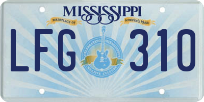 MS license plate LFG310