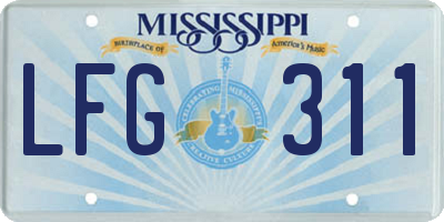 MS license plate LFG311