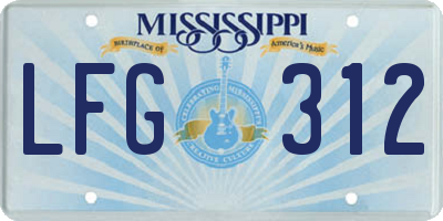 MS license plate LFG312