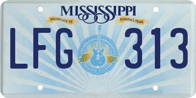 MS license plate LFG313