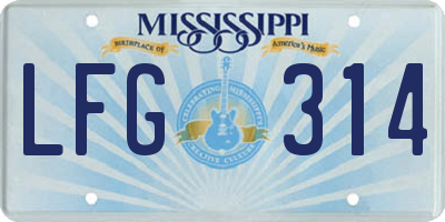 MS license plate LFG314