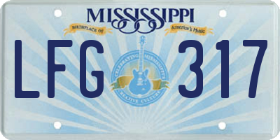 MS license plate LFG317