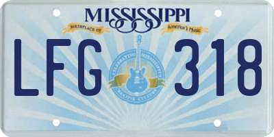 MS license plate LFG318