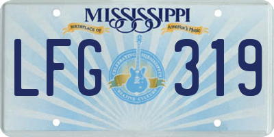 MS license plate LFG319