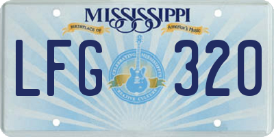 MS license plate LFG320