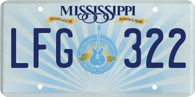 MS license plate LFG322