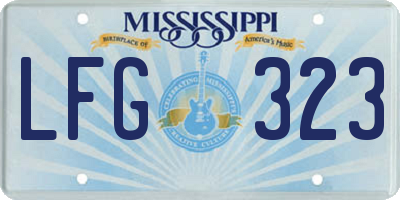 MS license plate LFG323
