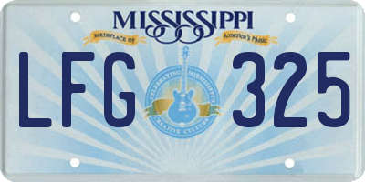MS license plate LFG325