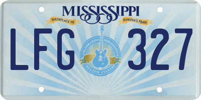 MS license plate LFG327