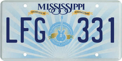 MS license plate LFG331