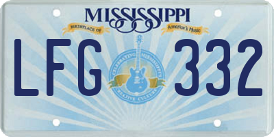 MS license plate LFG332