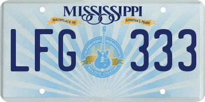 MS license plate LFG333