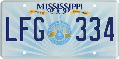 MS license plate LFG334