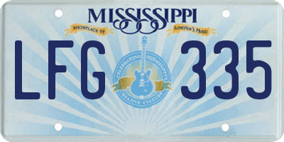 MS license plate LFG335