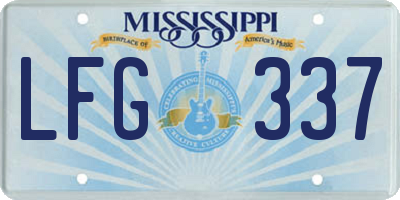 MS license plate LFG337
