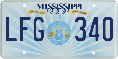 MS license plate LFG340