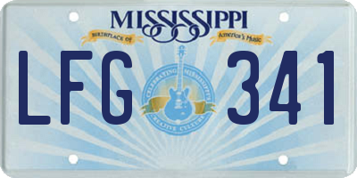 MS license plate LFG341