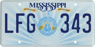 MS license plate LFG343