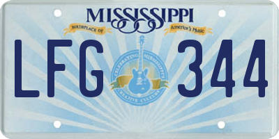 MS license plate LFG344